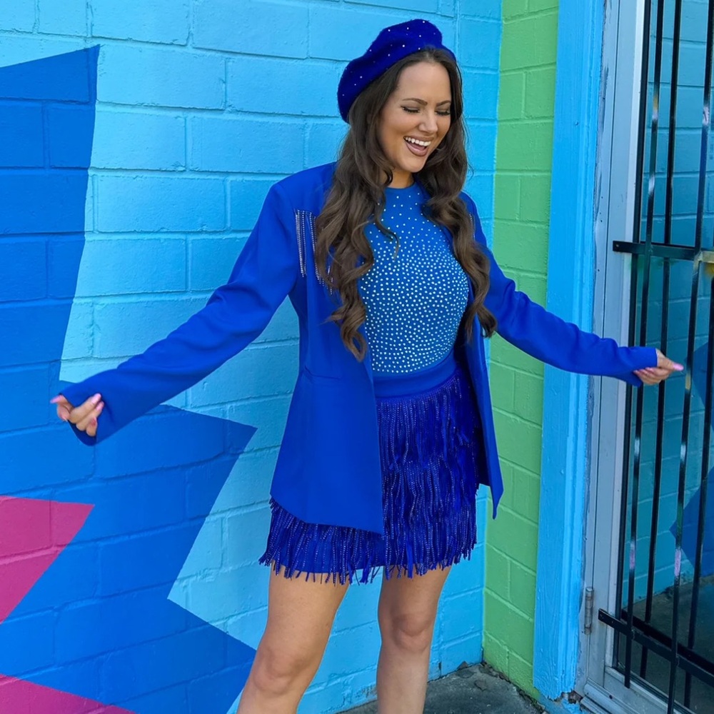 Royal Blue Fringe Blazers - Picture 2 of 4